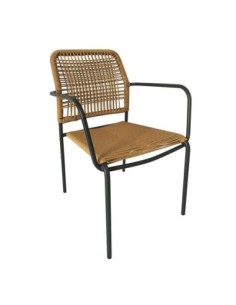 LUIGI Armchair Metal Anthracite-Rope Wicker Natural