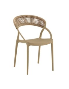 DORA Armchair PP Tortora-Rope Wicker Natural