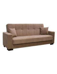 CARSON Sofa-Bed with Storage 3-Seater - Fabric Brown