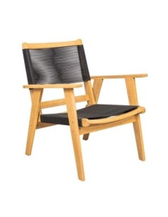 COFFEE Living Armchair, Acacia Natural, Rope Wicker Black