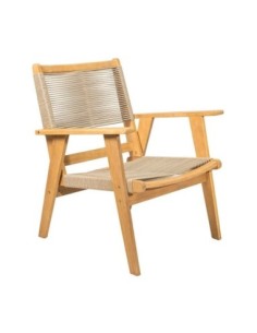 COFFEE Living Armchair, Acacia Natural, Rope Wicker Beige