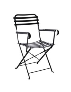 ZAPPEIOU Folding Armchair - Black Metal