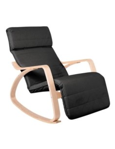 HAMILTON Super Relax Armchair Natural (Birch)-Fabric Black